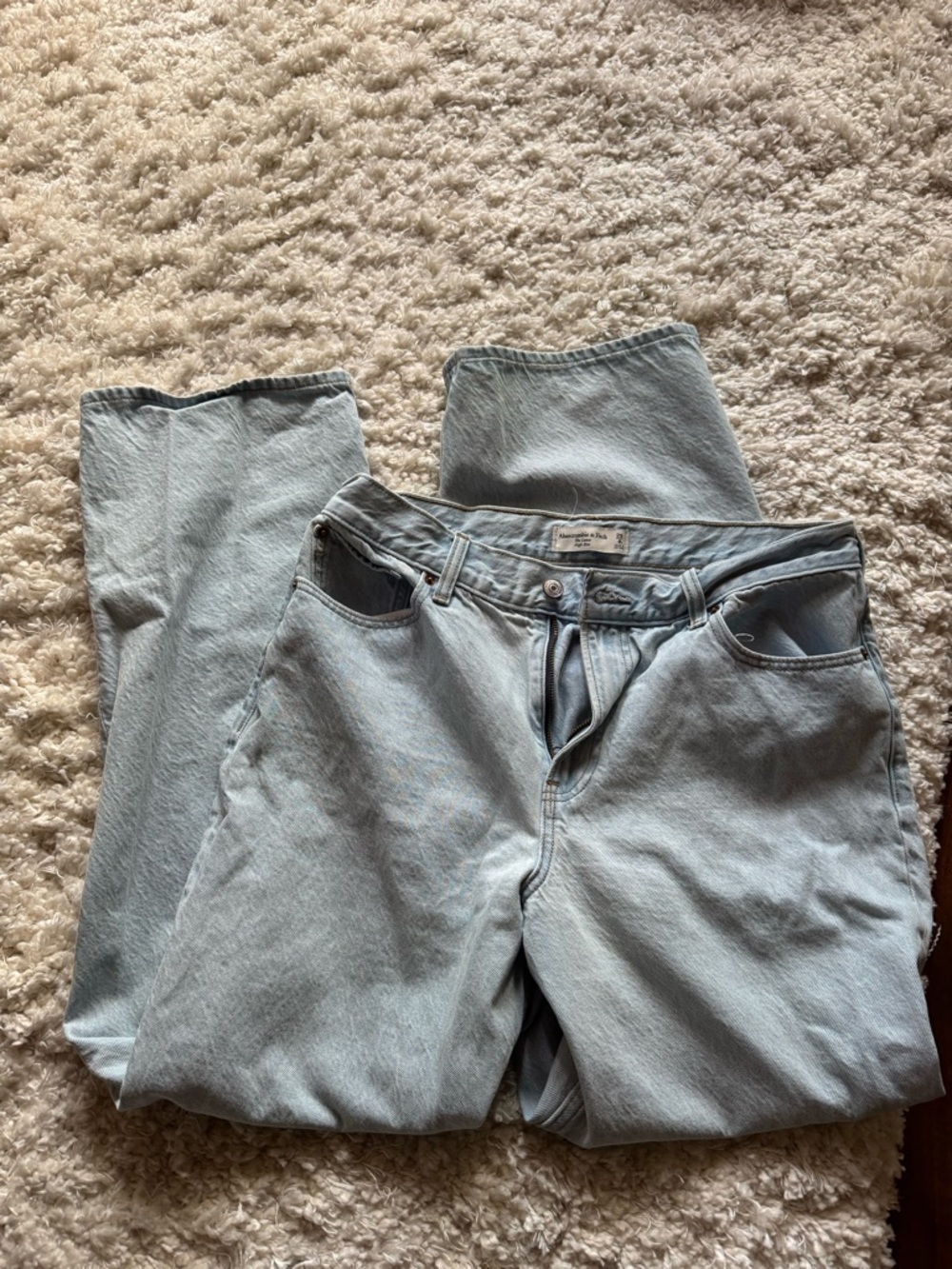 Abercrombie & Fitch Pale Blue High-Rise Loose Jeans 29 / 8R